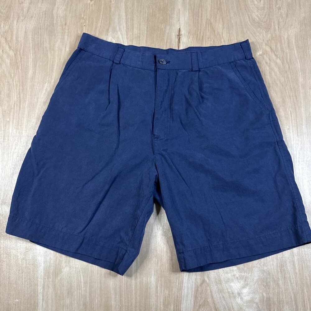 Jams World Mens Navy Blue Flat Front Chino Shorts Size 36